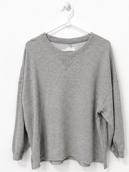 Aerie Down To Earth Oversized Sweatshirt Medium Heather Gray